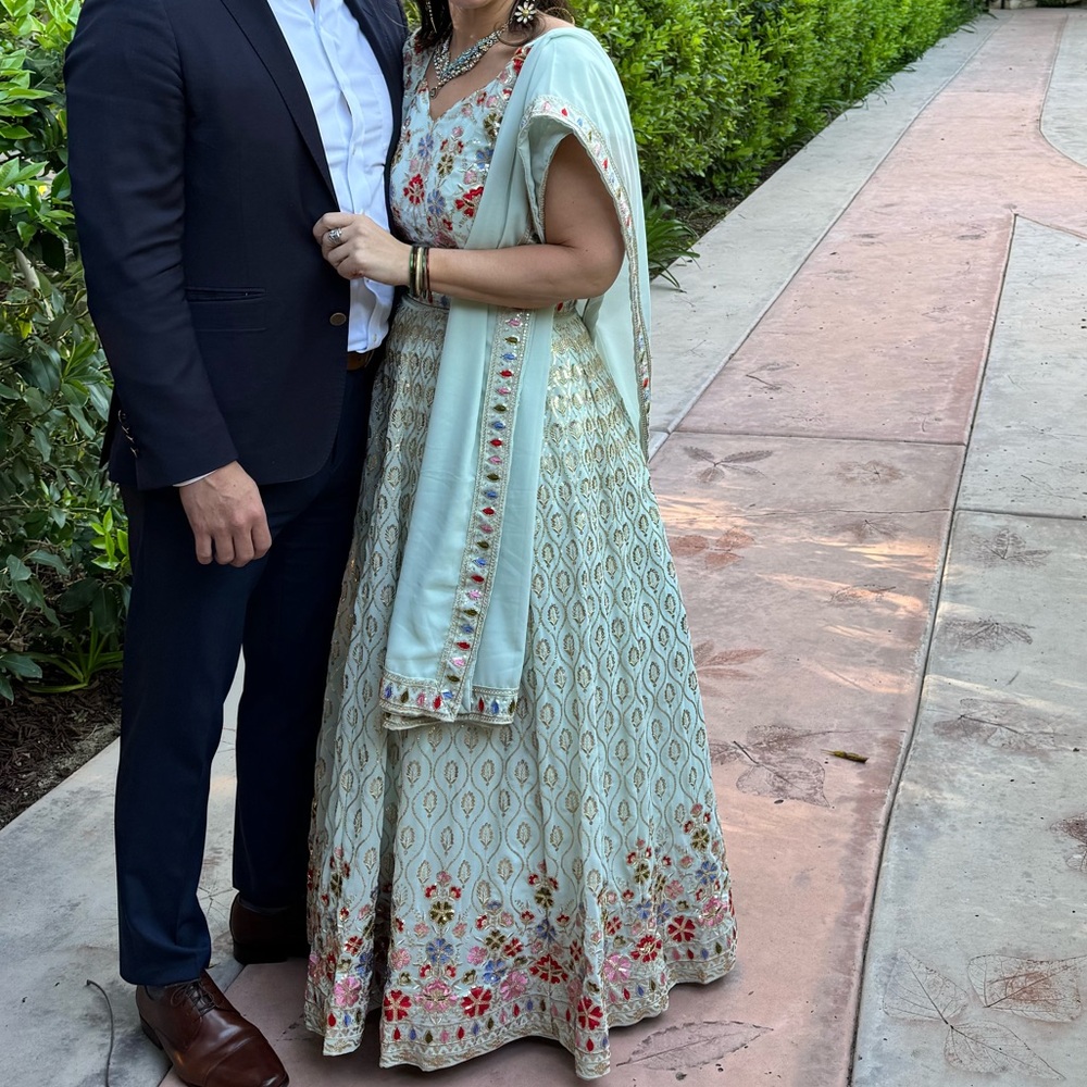 Elegant Embroidered lehengah with Floral sequined Accents